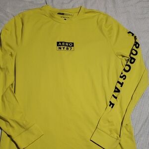 Aeropostale Men's Bright Yellow Long Sleeve Tee